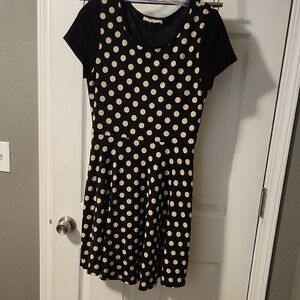Polka Dot Black and White Dress M